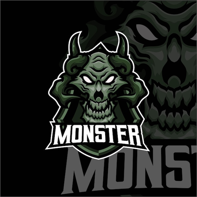 Monstre Mascotte Logo Esport Vecteur Premium