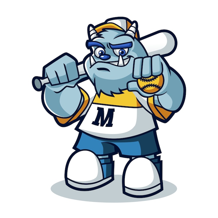 Vecteur monstre softball mascotte design
