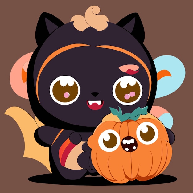 Vecteur monstre sucré et illustration vectorielle d'halloween kawaii