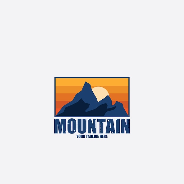 Montagne Aventure Paysage Icône Illustration Vectorielle Modèle Logo De Conception