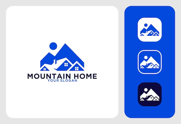 Montagne Bleue Avec Création De Logo à La Maison