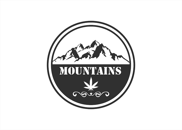Montagne Ferme Agriculture Nature Feuille Marijuana Cdb Cannabis Logo Conception Symbole