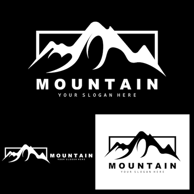 Vecteur montagne logo design vector place pour les amoureux de la nature randonneur