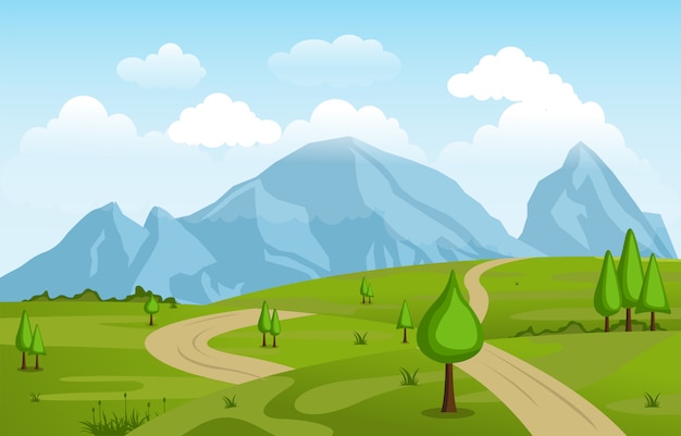Montagnes collines herbe verte nature paysage ciel