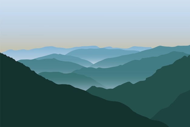 montagnes conception vectorielle du paysage illustration nature conception plate