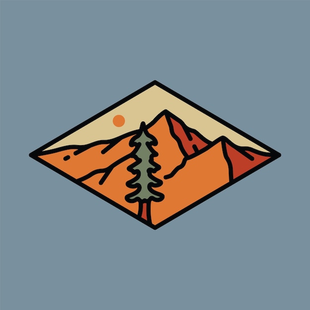 Montagnes illustration graphique vector art tshirt design