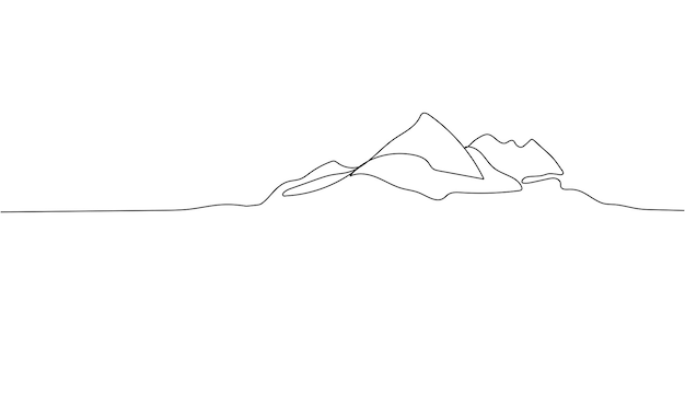 Montagnes. Une seule ligne. Illustration vectorielle de ligne continue