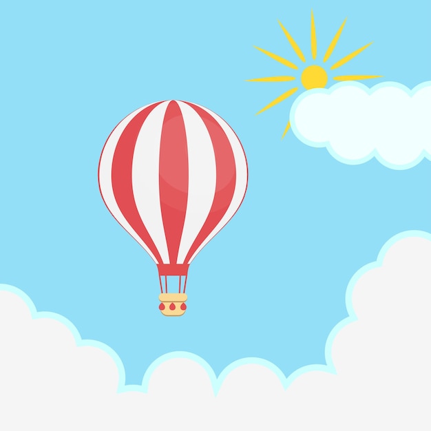Montgolfière ciel nuages soleil