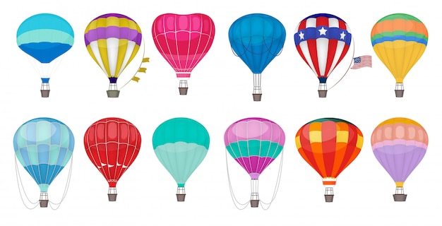 Montgolfière. Festival de divertissement volant coloré coloré ballons en plein air dans la collection du ciel