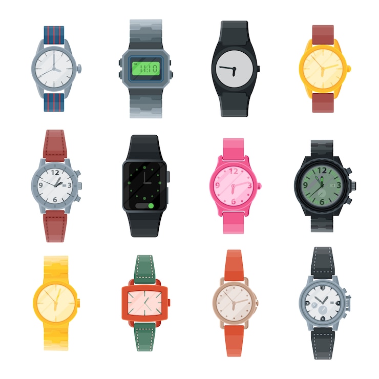 Vecteur montre-bracelet d'affaires de vecteur ou horloge de poignet de mode
