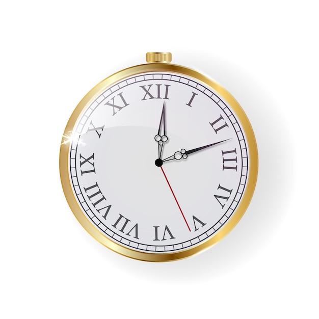 Montres vintage or isolé sur fond blanc