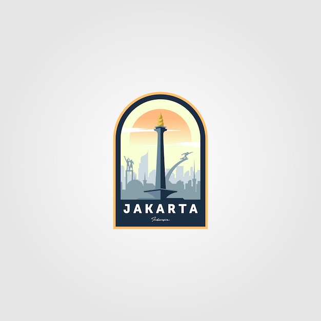 Monument National Jakarta Logo Vecteur Symbole Illustration Design
