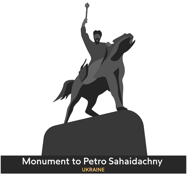 Vecteur monument à petro konashevychsahaidachny