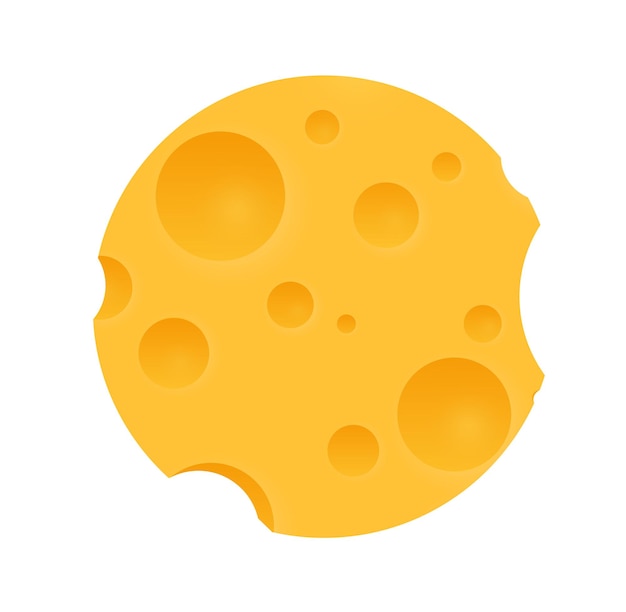 Morceau de fromage rond avec des trous
