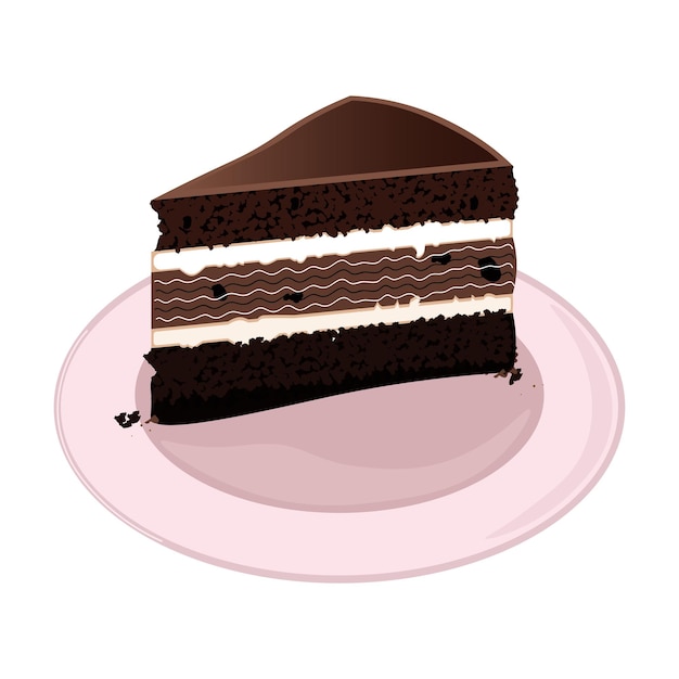 Un morceau de gâteau au chocolat sur une assiette