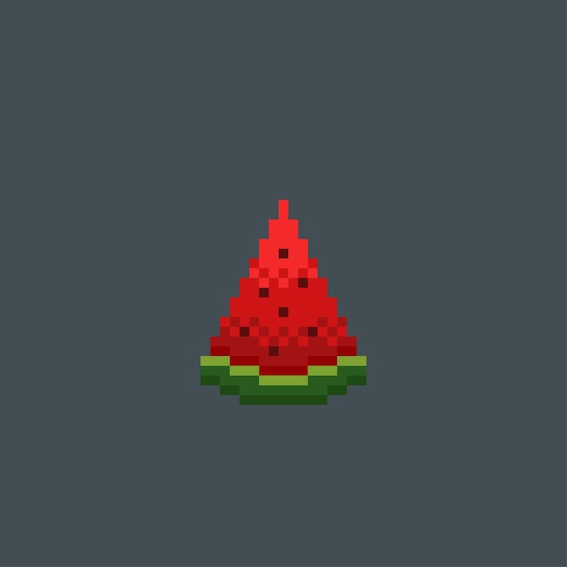 morceau de pastèque dans un style pixel