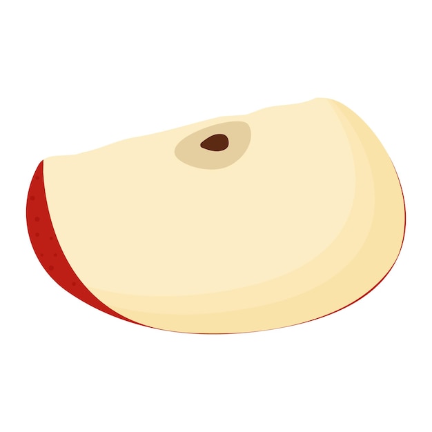 Un Morceau De Pomme Rouge Isolé Sur Fond Blanc Illustration Vectorielle Plane
