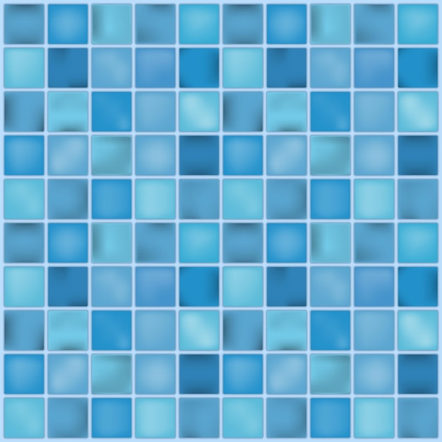 Mosaïque de carreaux de céramique bleue dans la piscine Illustration vectorielle