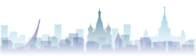 Moscou Couches Transparentes Gradient Landmarks Skyline