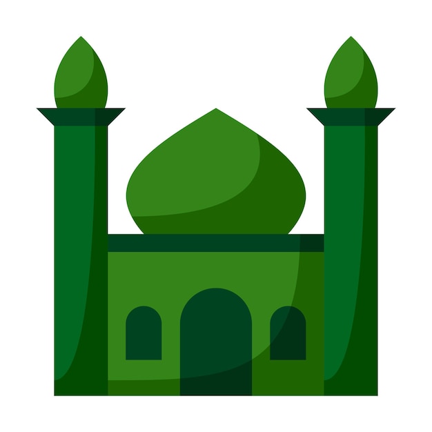 Mosquée Dans Un Style Plat Isolé