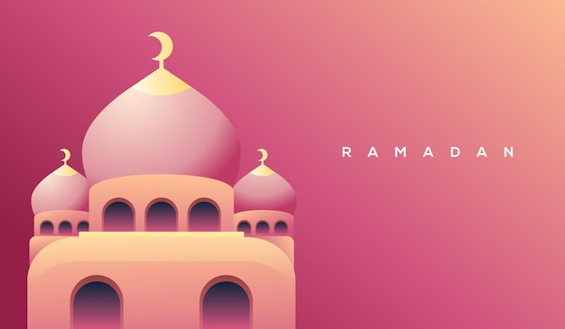 Vecteur mosquée fond dégradé design abstrait moderne ramadan kareem