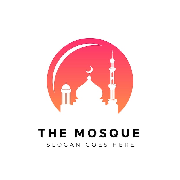 Mosquée Icône Silhouette Logo Vector Illustration Modèle De Conception