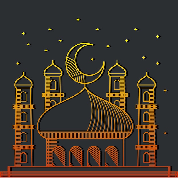 Mosquée Ligne Art Illustration