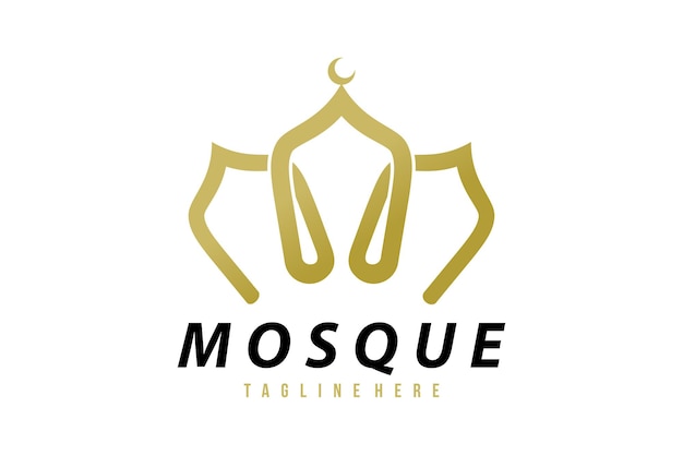 Mosquée logo icône vecteur isolé