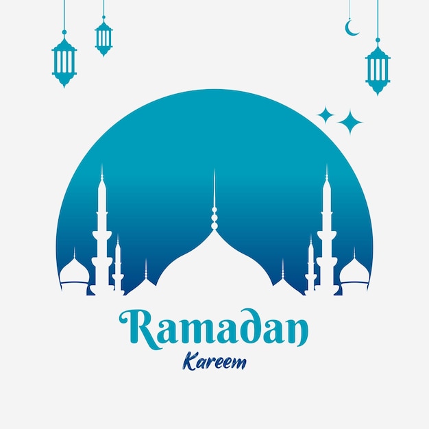 Mosquée de vecteur ramadan kareem simple