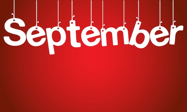 Mot de septembre suspendu à une corde