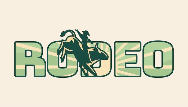 Vecteur mot-symbole rodeo logo