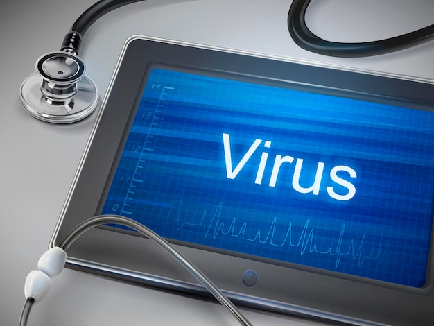 mot de virus affiché sur la tablette
