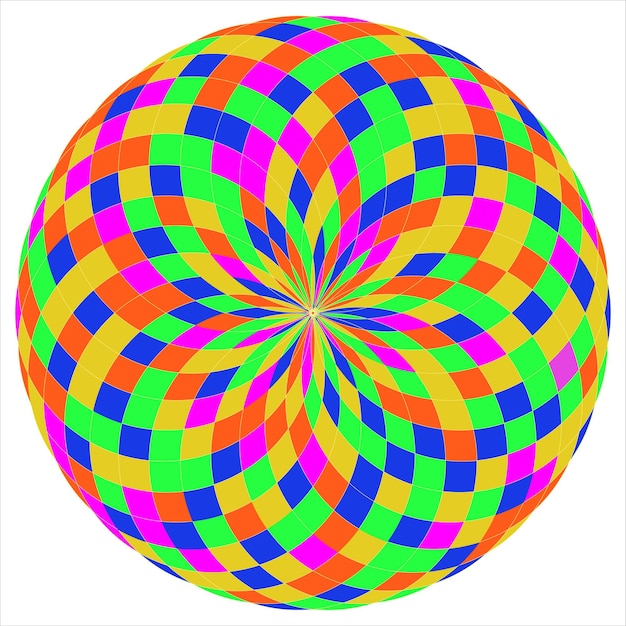 Motif abstrait circulaire de losanges répétitifs multicolores Un kaléidoscope lumineux