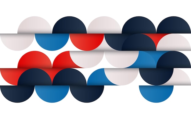 Motif abstrait géométrique du milieu du siècle avec des formes simples et une belle palette de couleurs Composition de motifs géométriques simples Illustration vectorielle