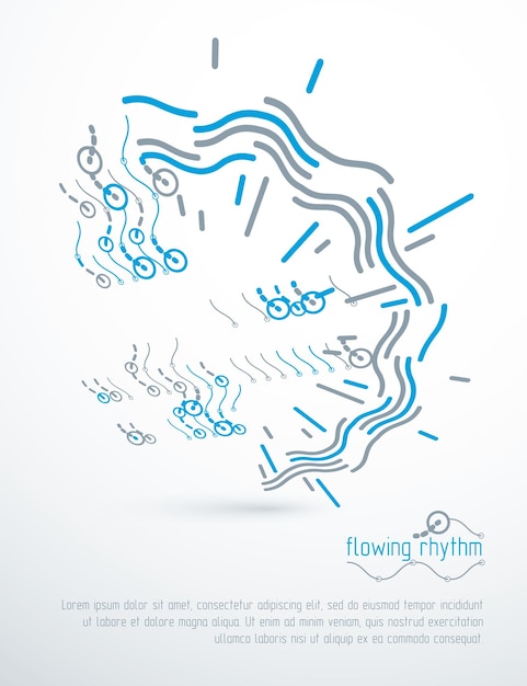 Le motif abstrait de lignes ondulées, l'illustration graphique d'art peut être utilisé comme dépliant de présentation ou page d'en-tête de brochure.