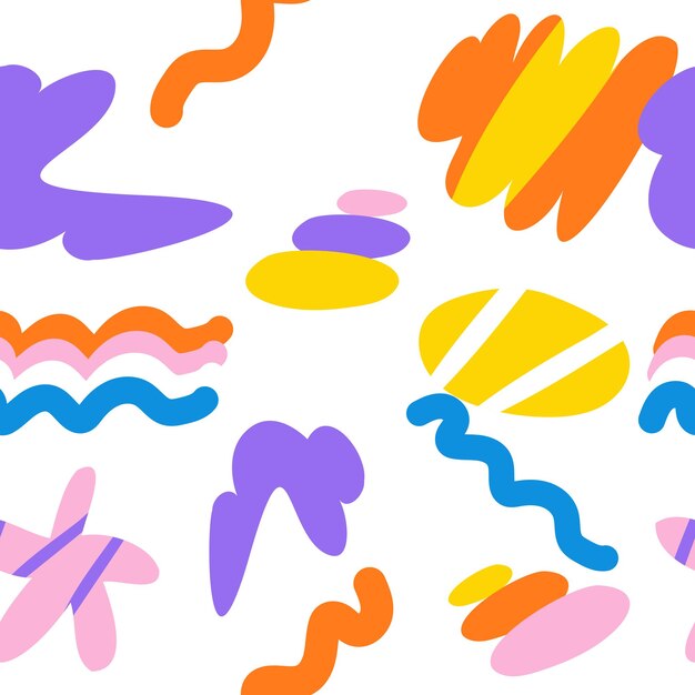 Motif Abstrait Sans Couture Avec Formes Primitivesformes Abstraites De Doodle