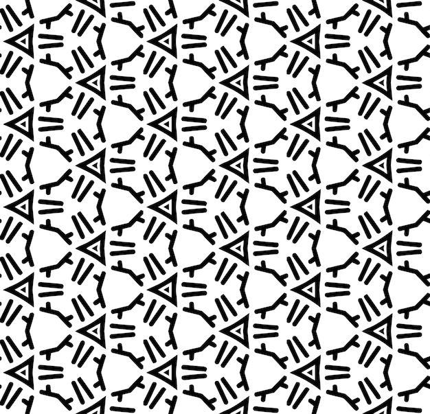 Motif abstrait sans couture en noir et blanc Arrière-plan et arrière-plan Dessin ornemental en niveaux de gris Ornements en mosaïque Illustration graphique vectorielle EPS10