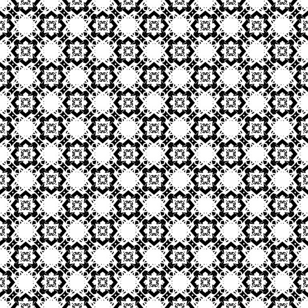 Motif abstrait sans couture noir et blanc. Arrière-plan et toile de fond. Conception ornementale en niveaux de gris.