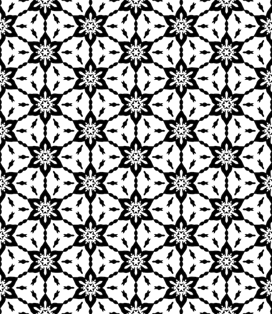 Motif abstrait sans couture noir et blanc Arrière-plan et toile de fond Conception ornementale en niveaux de gris