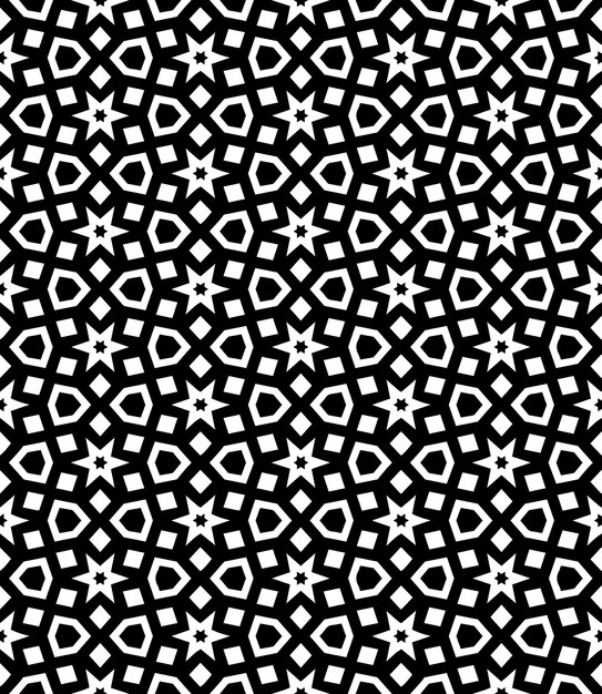 Motif abstrait sans couture noir et blanc Arrière-plan et toile de fond Design ornemental en gamme grise