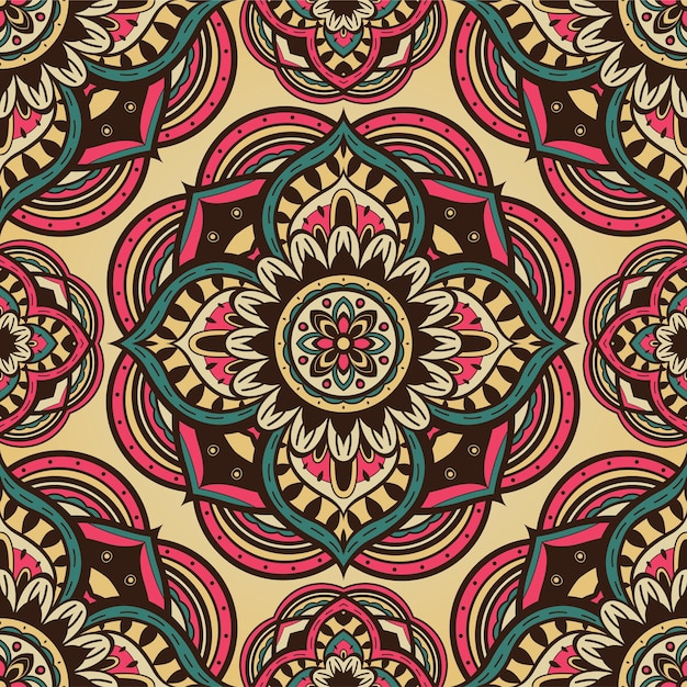 Motif Abstrait Vintage Avec Des Mandalas.