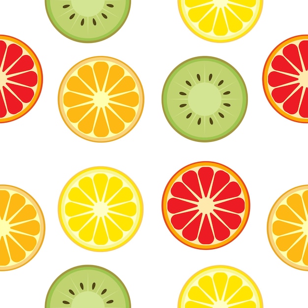 Motif agrumes. Tranches d'oranges et de citrons. Graphiques vectoriels