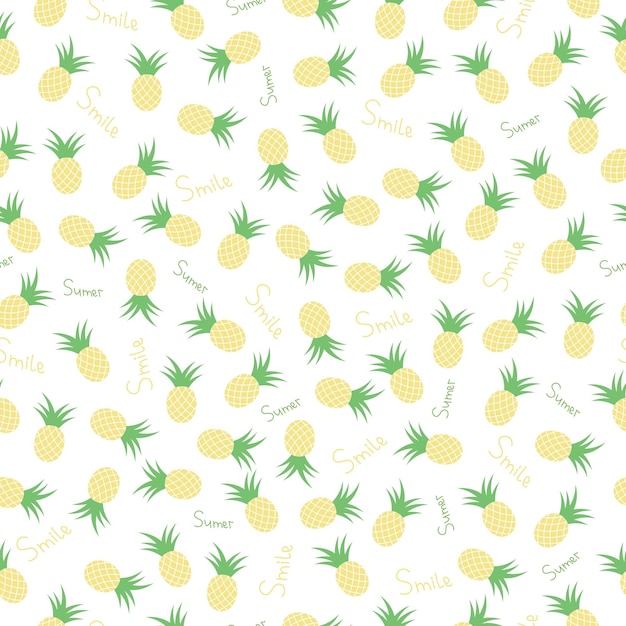 Motif ananas sur fond blanc