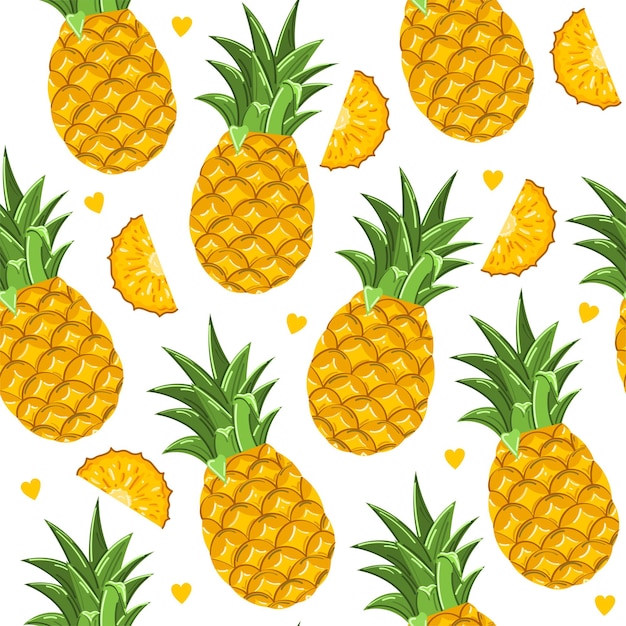 Motif D'ananas Sans Couture Belle Illustration Vectorielle Parfait Pour L'emballage Textile En Tissu Pour Enfants