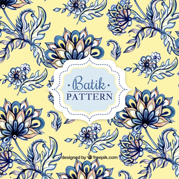 Motif Aquarelle Dans Un Style Batik