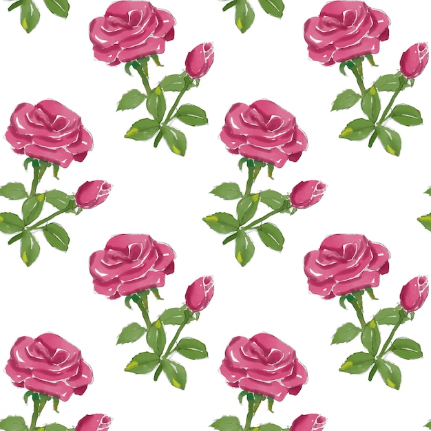 Vecteur motif aquarelle rose