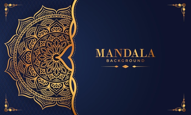 Motif Arabesque D'or De Luxe Dans Le Style Oriental Islamique De Fond De Mandala Vecteur Premium