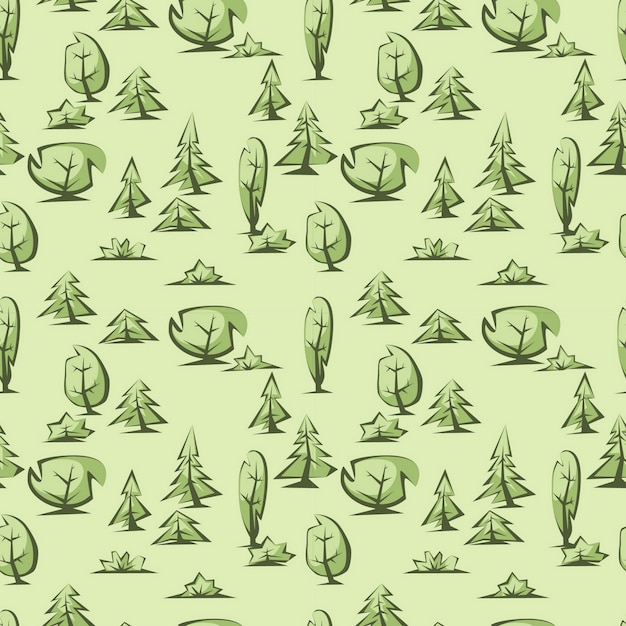 Vecteur motif d'arbres verts