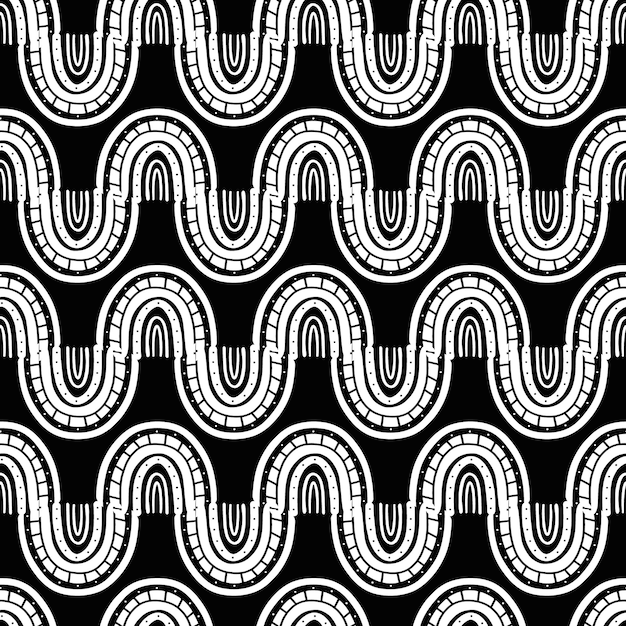 Motif Arc-en-ciel Noir Et Blanc Motif Arc-en-ciel Blanc Illustration Vectorielle Dessinée à La Main Dans Un Style Scandinave Minimaliste