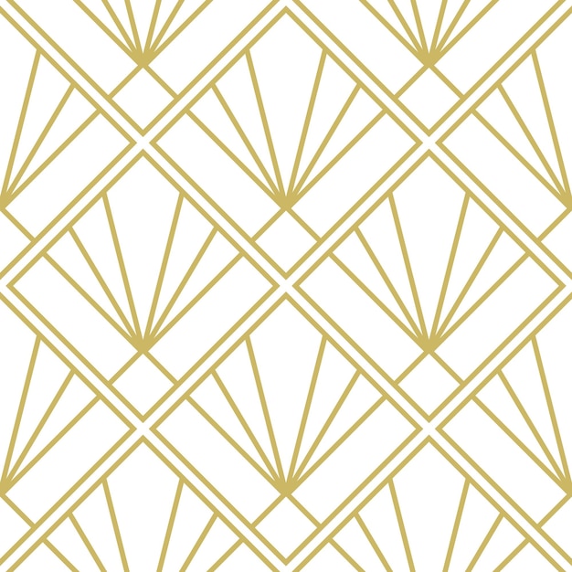 Motif Art Déco Décoration Vintage Géométrique Sans Couture Conception De Lignes Minimales Beige Sur Fond Blanc Motif Des Années Folles Illustration Vectorielle De Carreaux Carrés élément De Feuille De Palmier En éventail